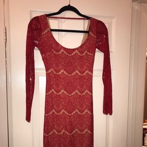 Red lace Bebe dress